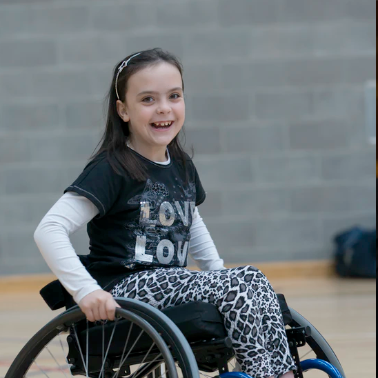 Young girl in a wheel chair